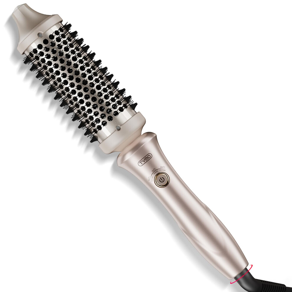 TYMO Thermal Brush - Hot Brush Hair Styler, Heated Round Curling Iron, Blowout Styler with Flexi-Fit Tech for Hair Straightening and Curling 2 in 1,