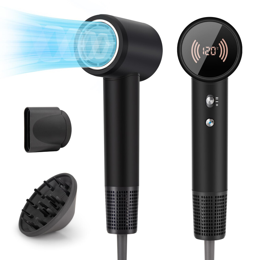 Chignon Professional Hair Dryer 1600W Lightweight Ionic Hair Dryer With Diffuser, Blow Dryer With Portable Features For Hair Care