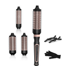 Thermal Brush 3 in 1 Set, Ionic Heated Round Curling Create Volume & Smoother Hair Style for Fully Dried Hair, Ceramic Fast Heating Curling Iron Brush