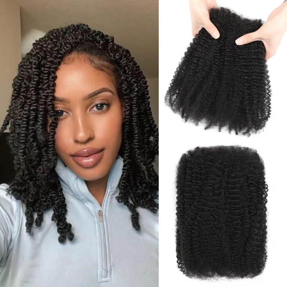 Yacurcur Unisex Afro Kinkys Bulk Human Hair 50G/Pack Braiding Hair For Dreadlocks Extensions,Loc Repair,Twist Braiding No Short Hair 4C Afro Kinky Human Hair