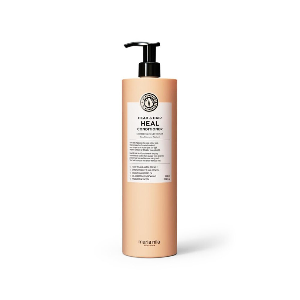 Maria Nila Head & Hair Heal Conditioner 1000 Ml, Prevents Dandruff/Scalp Problems & Stimulates Hair Growth, 100% Vegan & Sulfate/Paraben Free