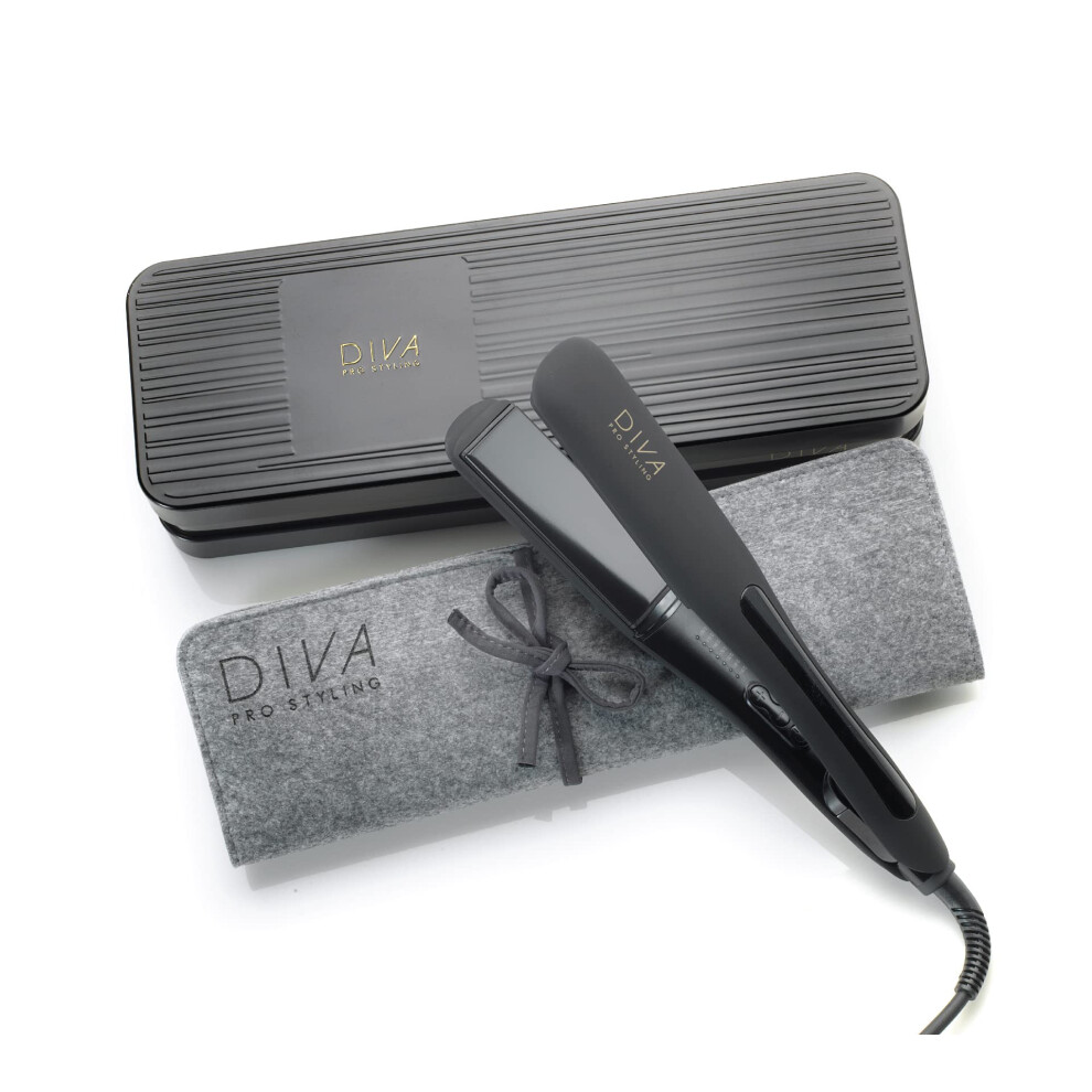Diva Pro Styling Wide Digital Straightener and Styler with Macadamia Argan Oil and Keratin infused ceramic plates