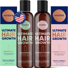 Moerie Mineral Shampoo & Hair Conditioner Set ? For Longer, Thicker, Fuller Hair - Vegan Hair Products ? Paraben Free Hair Products ? All Hair Types ?