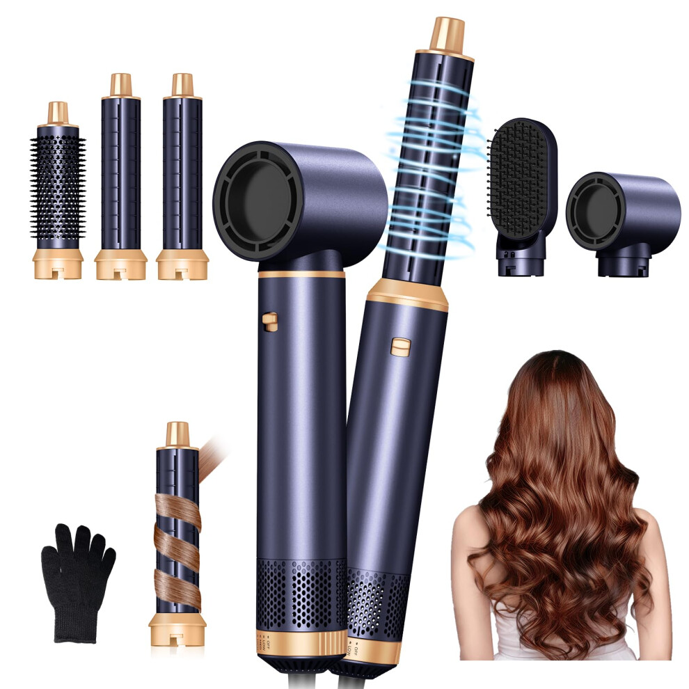 Mogawave Air Styler Magic Hair Styler- 5 In 1 Hair Dryer Brush Ionic Air Curler,Blowout Airflow, Blow Dryer Brush Set,Multi Styler Tools Fo Fast