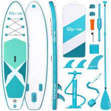 Glymnis Inflatable Stand Up Paddle Board 10'6"?32"?6" SUP Paddleboard with Adjustable Paddle, Pump, Backpack, Leash, Fin, Repair Kit, Non-Slip Paddle