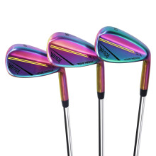WENGH Golf Wedge Set for Men Right Handed ?Including 52 56 60 Degree Golf Wedges with CNC Milled Face-(Flex-Regular)-35 inches-Rainbow Colored Wedges