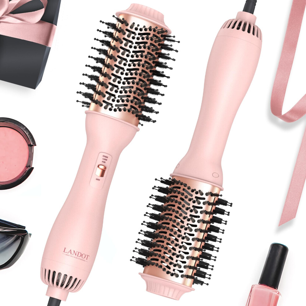 Landot Hot Blow Hair Dryer Brush: Upgraded Plus 2.0 Hot Air Brush - One-Step Hairdryer Styler And Volumizer 4 In 1 For Drying Straightening Curling
