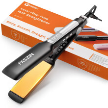 Faszin Professional Hair Straighteners, 42mm Wide-Plate Titanium Negative Ion Flat Iron, 30s Rapid Heating, Real-time Temperature Display, 11