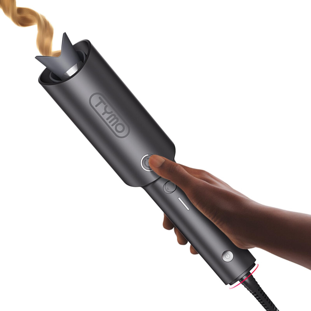 TYMO Automatic Rotating Curling Iron - TYMO CURLPRO Beach Waves 1 Inch Curling Wand, Portable Hair Curler, 500 Million Ionic, Dual Voltage &