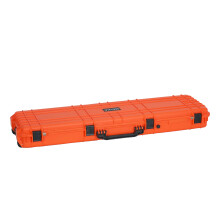 MEIJIA Portable Waterproof All Weather Rifle Hard Case with Rolling Wheels,Foam Inserted,Soft Grip Handle,53x16.14x6.1inches (Orange)