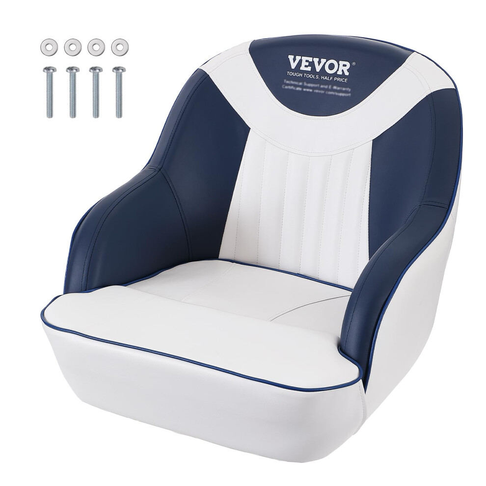 VEVOR Captain Bucket Seat, Pontoon Boat Seat with Thickened Sponge Padding, Boat Captain Chair for Fishing Boat, Sightseeing Boat, Speedboat, Canoe,