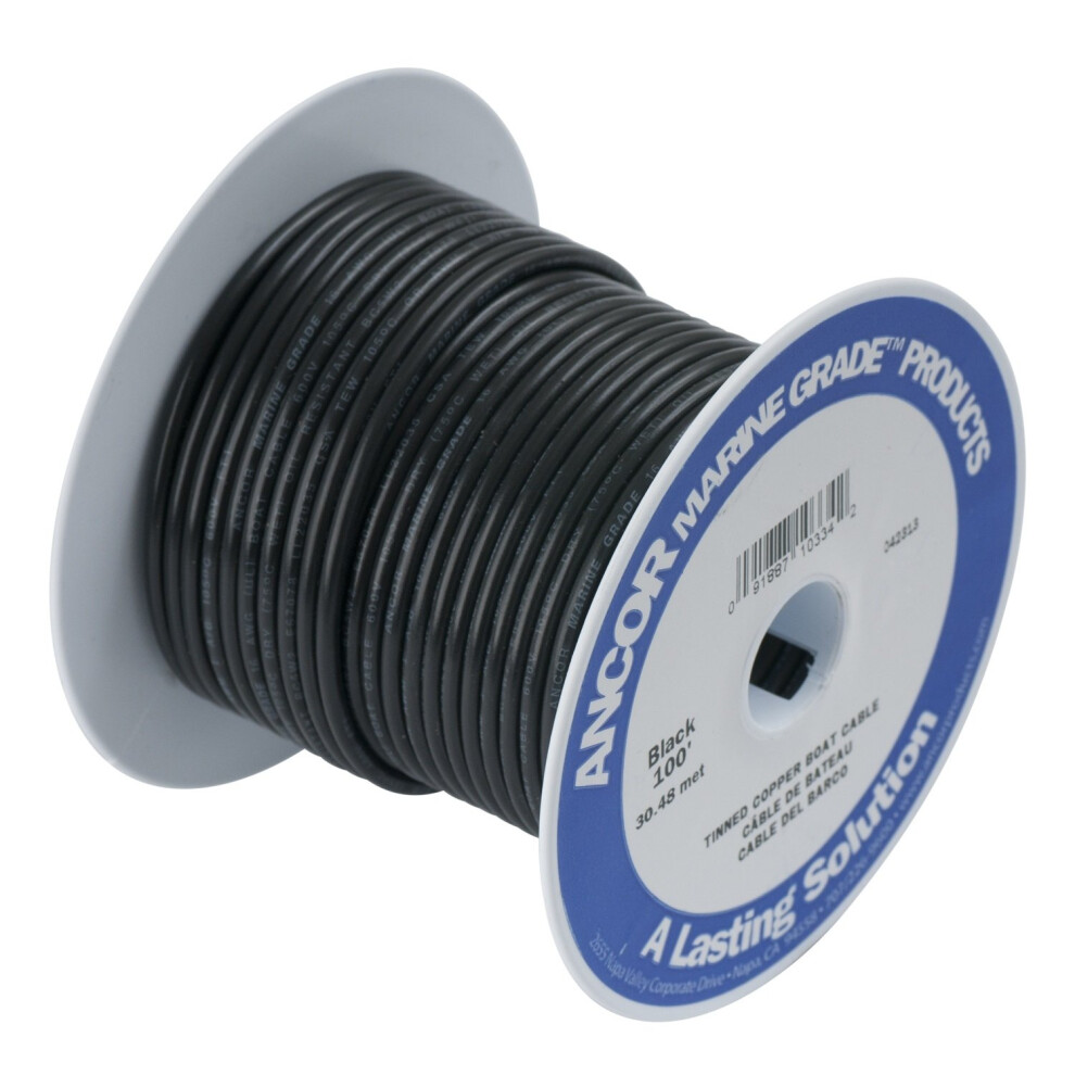 Ancor 116002 Tinned Copper Battery Cable, 1/0 Awg (50Mm2), Black - 25Ft 5051220174168