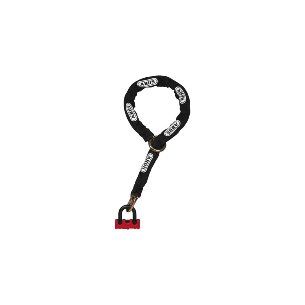 ABUS lock and chain combination - Granit Power XS 67/105HB50 + 10KS120 black loop - Motorbike lock with security level 16 - Red