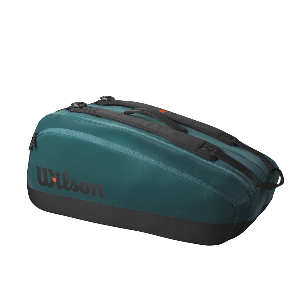 Wilson Blade V9 Super Tour Tennis Racket Bag - Holds Up To 9 Rackets, Green/Black