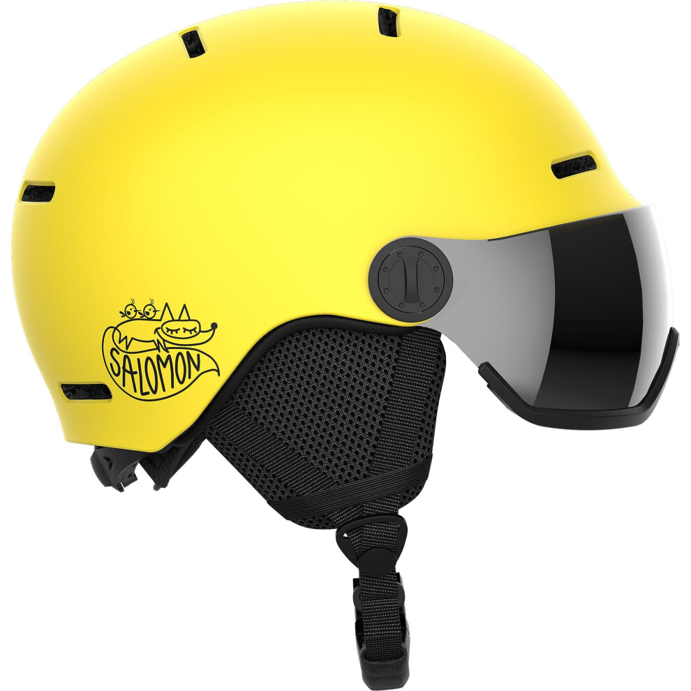 Salomon Orka Visor Kids Helmet Ski Snowboarding, Integrated convenience, Easy to adjust fit, and Lightweight, Yellow, KM 5356