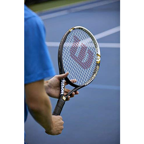Wilson Wilson Hyper Hammer 5.3 Strung Tennis Racket (Black/White, 4 1/8) 2