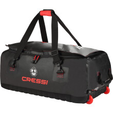 Cressi Unisex Gorilla Black/Red Logo Large waterproof travel bag with wheels , Black/Red Logo, 135 LT UK