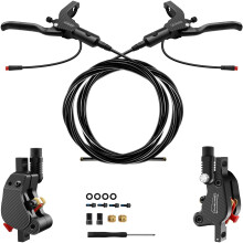 DYISLAND LD-210S Hydraulic Disc Brakes Set?2-PIN/Power-Off Hydraulic Brake kit for Electric Scooter/E-Scooter (R-R/Brakes (Black))
