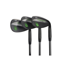 BombTech Premium Golf Wedge Set - 52, 56, 60 Degrees - Max Groove for Increased Spin - Black Wedges (Black)