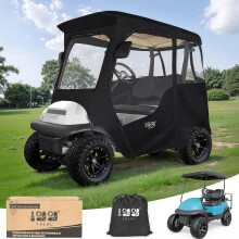 10L0L Deluxe Golf Cart Enclosure for 2 Passenger Club Car Precedent &Tempo, 600D Super Waterproof Golf Buggy Cover Portable Transparent Cover Storage