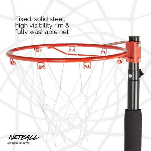 NET1 Black Pole Pad Netball System, Red 2
