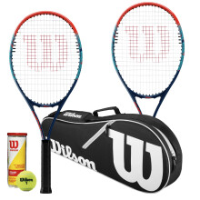 Wilson Impact Tennis Racket Twin Set Package (2 Rackets, Carry Bag & Tennis Balls)