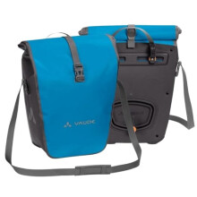 VAUDE Aqua Back Bike Pannier in Blue, 24L Rear Bike Rack Bag - Waterproof Cycling Bag, Easy Mounting - Made in Germany