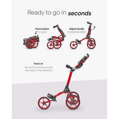 Caddytek Unisex Caddylite Compact, Red Golf Push Pull Cart Trolley, Red, One Size UK 1