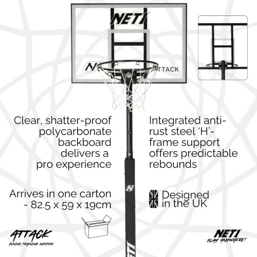 NET1 Attack Youth Portable Basketball System, White 2