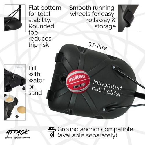 NET1 Attack Youth Portable Basketball System, White 1