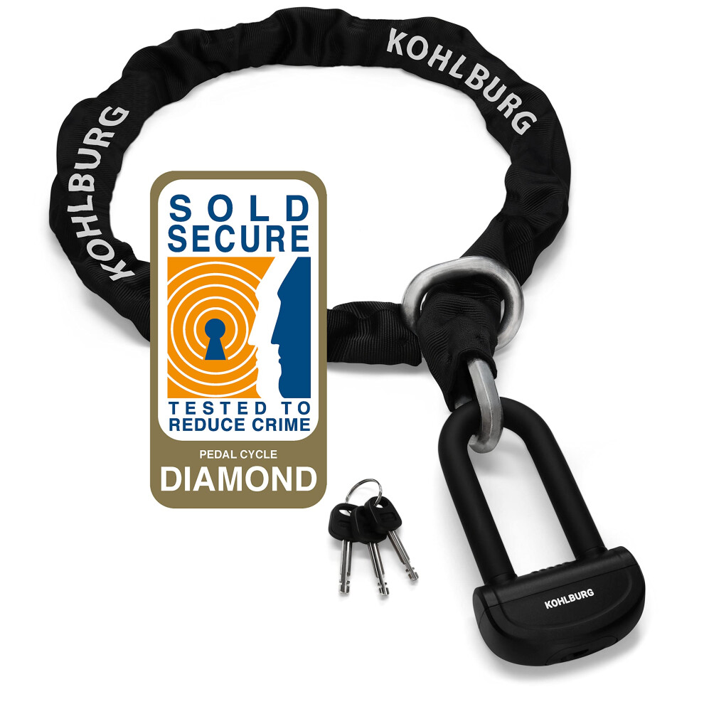 Kohlburg 6 Kg Massive Motorcycle Security Chain Lock - 150Cm Long With Our Highest Security Level 10Plus Of 10 - Heavy Duty 13Mm Steel Chain As Anti 5051220185621
