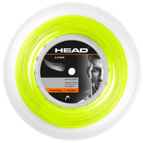 HEAD HEAD Unisex's Lynx Racquet String-Multi-Colour/Yellow, Size 18/200 m