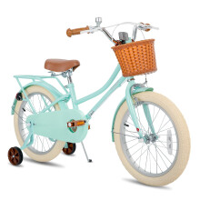 STITCH 18 Inch Kids Bike with Basket & Stabilisers, 18 inch Girls Kids Bike for 6-9 Years, Mint Green?