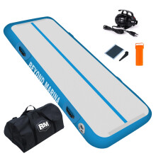 BEYOND MARINA Air Gymnastics Tumble Track 4 inches Thickness Inflatable Tumbling 10ft/13ft/16ft Air Mats for Home Use Training/Cheerleading/Yoga/Water