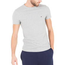 (Grey, L) Tommy Hilfiger 10839 Mens T Shirts Crew Neck Short Sleeve Summer New Cotton Tee