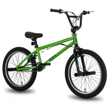 HILAND 20 Inch BMX Freestyle Bike for boys girlss With 360 Degree Gyro & 4 Pegs, 20 Inch BMX Bike for 8 9 10 11 12 Years old kid girl boys girls green