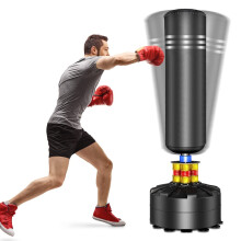 YOLEO Punching Bag Heavy Boxing Bag with Suction Cup Base - Freestanding Punching Bag for Adults Kickboxing Bags Kick Punch Bag (Black)