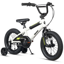 AVASTA 14 Inch Little Kids Bike for 3 4 5 Years Old Boys Girls Beiginner Riders BMX Style Bicycle with Bell and Stabilisers, White