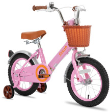 STITCH Retro 12 Inch Kids Bike for 2-4 Years Old Girls, 12 Inch Wheels Girls Bike with Stabilisers & Basket,Pink