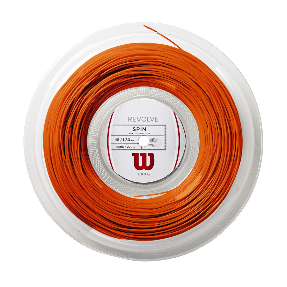 Wilson Tennis Racket String, Revolve, 200 M Roll, Orange, 1.30 Mm, Unisex, Wrz906200