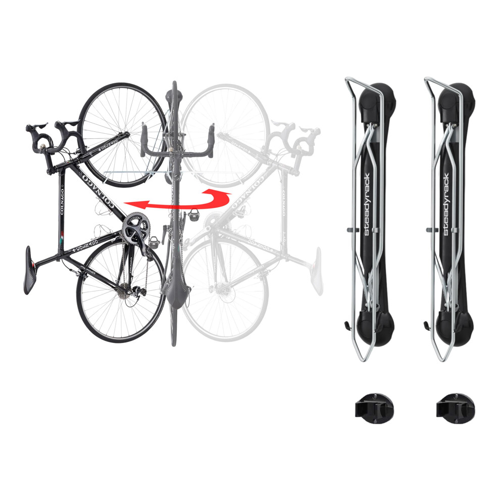Steadyrack Bike Rack - Classic Vertical Wall Mount for Garage, Easy Lift Indoor Bike Storage Solution for Home, Bicycle Hangers for Garage Can Hold up