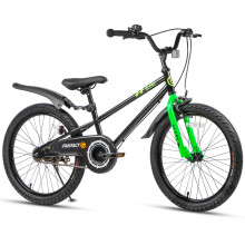 Glerc Fantacy Kids Bike 20 Inch Boys Girls Bicycle for Age 8 9 10 11 12 Year Old with Stabilisers & Bottle Cage for Birthday Gift, Black