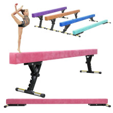 SportBob Gymnastics Beam 8ft High and Low Floor Balance Beam with 5 heights Adjustable, Gymnastics Balance Beam for Kids Children Girls Training, Home