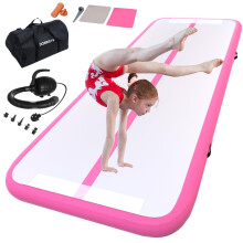 Inflatable Gymnastics Mat Tumbling Track 10 ft 6.6 ft 13ft 16ft 20ft 4inch Thick Tumble Track Air Gymnastic Training Equipment for Home Kids Training