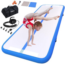 Gymnastics Mat Inflatable Tumbling Mat 13 ft 6.6 ft 10ft 16ft 20ft 4in Thick Tumble Track Air Gymnastic Equipment for Kids Home Tumble Training