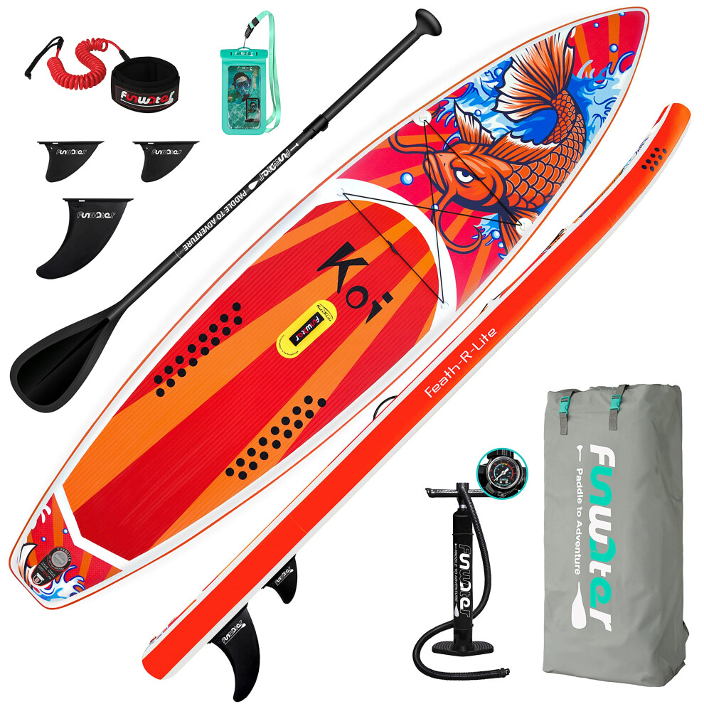 FunWater Inflatable Stand Up Paddle Board 350x84x15cm Ultra-Light Paddle board with Paddleboard Accessories,Fins,Adjustable