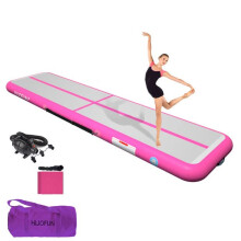 HIJOFUN Air Floor Mat 3M 4M 5M 6M Tumbling Mat Inflatable Gymnastics Mat Thick 10cm/20cm with Pump for Youth/Adults, White+Pink, 300x100x10cm