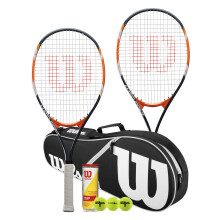 Wilson Matchpoint Tennis Racket Twin Set With Wilson Advantage Racket Bag and 3 Championship Tennis Balls