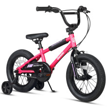 AVASTA 14 Inch Little Kids Bike for 3 4 5 Years Old Boys Girls Beiginner Riders BMX Style Bicycle with Bell and Stabilisers, Pink