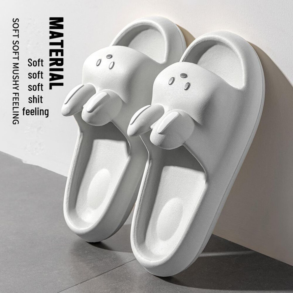 (grey, 38-39) Women's Cute Cartoon Non-slip Bathroom Slippers: Soft Sole Indoor & Outdoor Summer Sandals